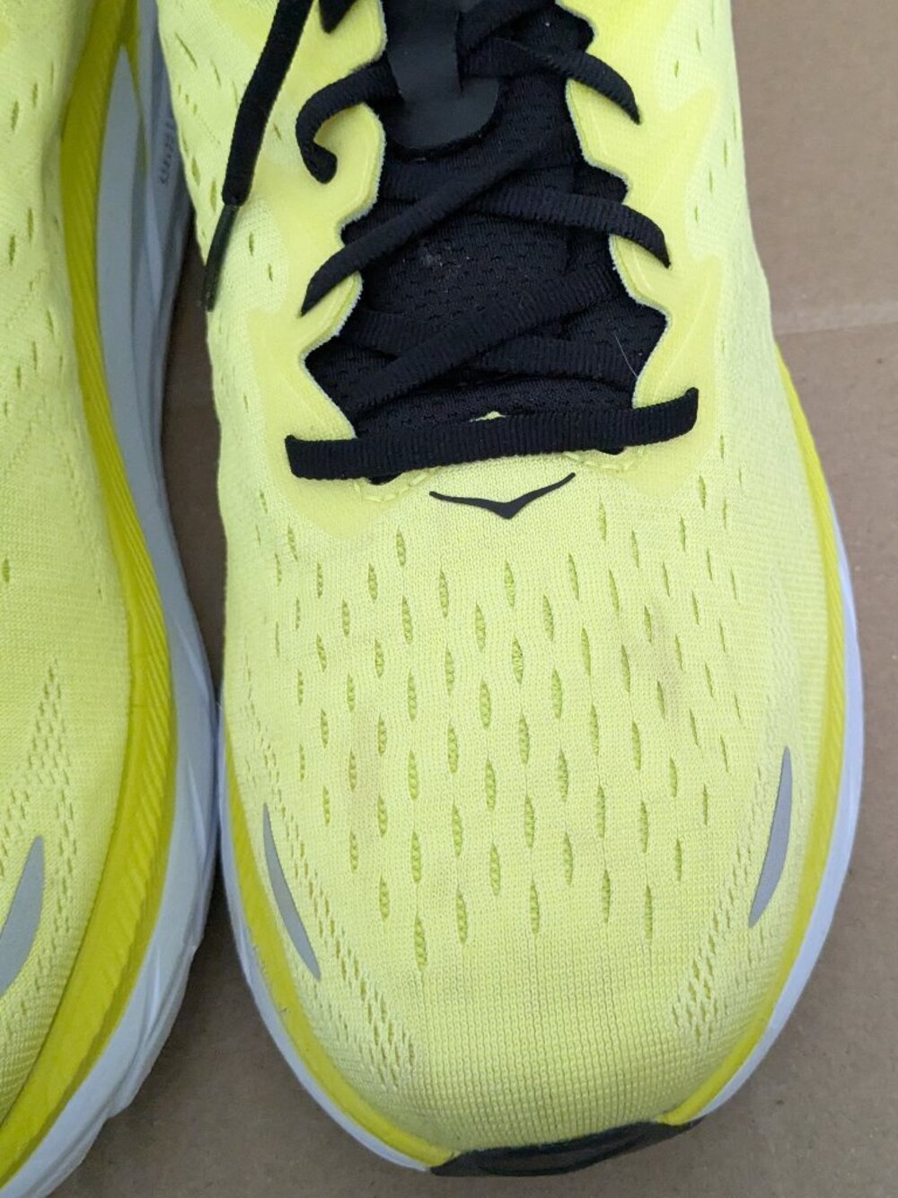 Hoka One One Clifton 8 Men's Size 14D Yellow Running Sneakers - Picture 6 of 14